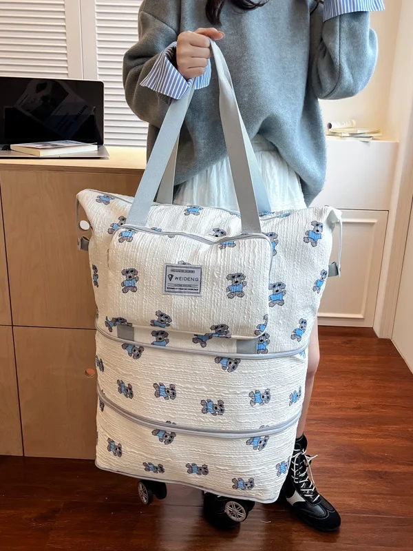 large-capaci-leisure-travel-bag-women's-commuter-bag-with-double-layer-extension-materni-storage-bag-cute-cartoon-print