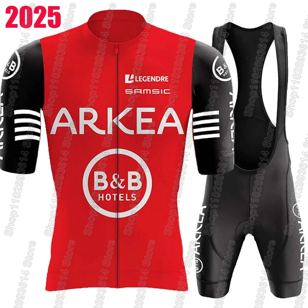 AliExpress NONE Arkea Samsic 2025 BB Hôtel Team Cycling Jersey Set Short Sleeve Men France Red Clothing Bike Shirts Suit Bicycle Bib Shorts
