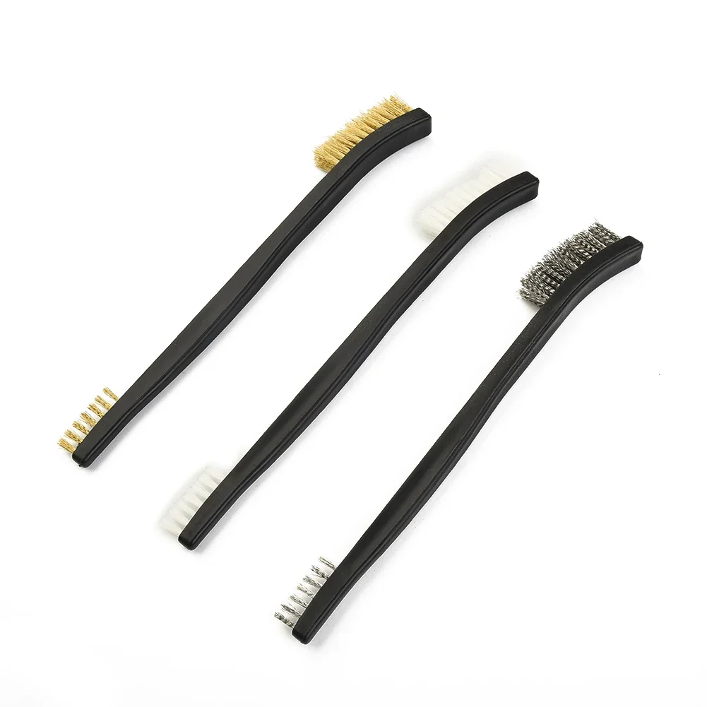 5pcs Double Head Wire Brush Set Steel Brass Nylon Cleaning Polishing Metal Rust  170mm Tool  Accessories