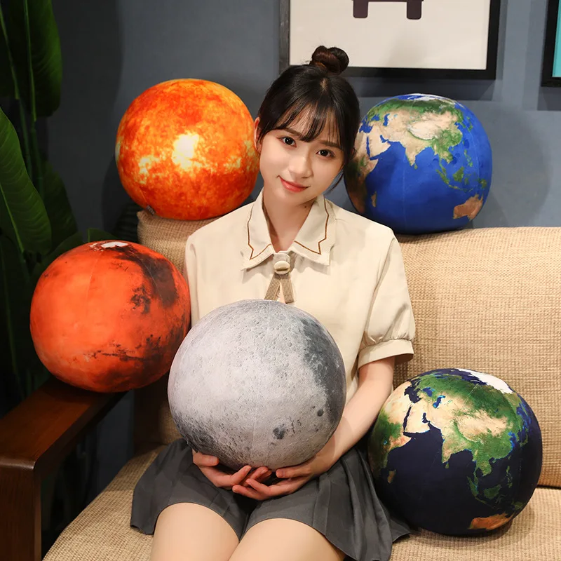 27cm Simulation Earth Sun Mars Jupiter Plush Toy Stuffed Planets in the Solar System Soft Doll Pillow Cushion Toys Birthday Gift