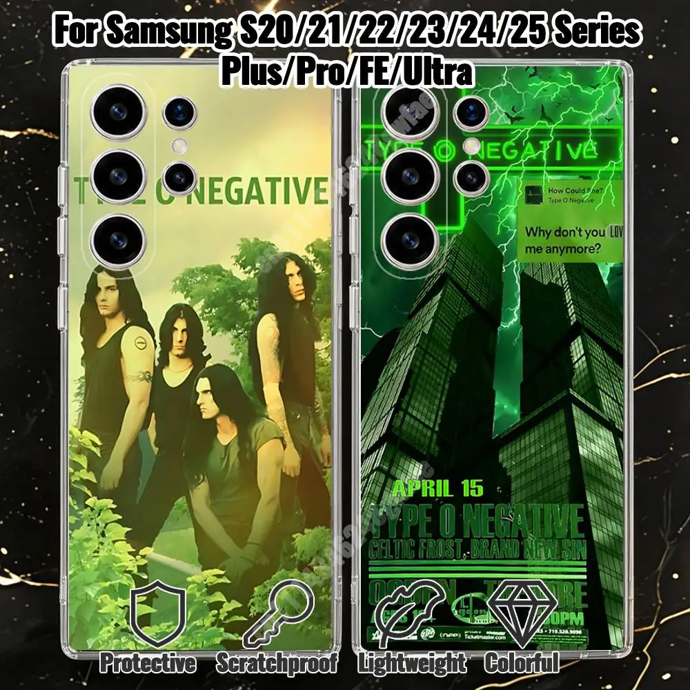 T-Type O Negative October Rust Phone Case for Samsung Galaxy S20 21 22 S23 24 25 Ultra Plus FE Lite Transparent Protector