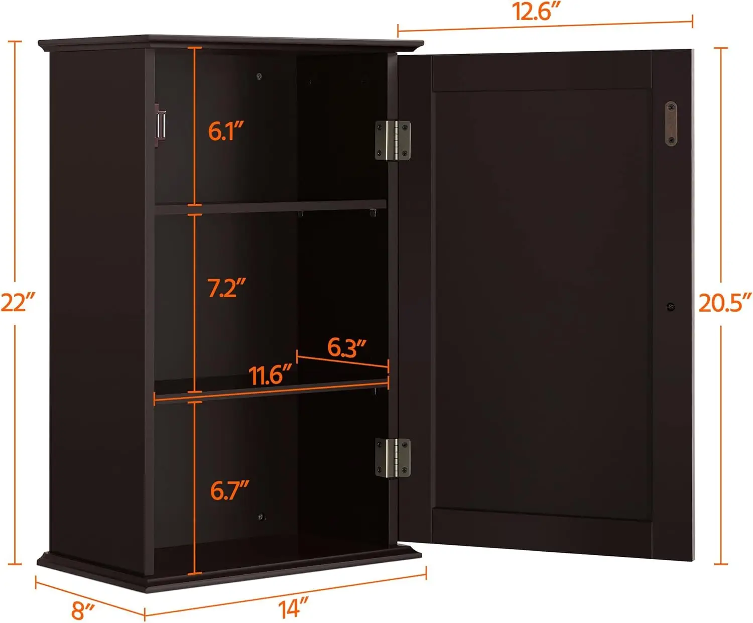 

Yaheetech Bathroom Wall Cabinet, Medicine Cabinet With 2 Adjustable Shelves And Single Door, Bathroom Storage Cabinet Wall