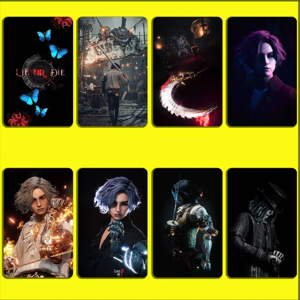 

Game L-Lies Of P Card Stickers For Debit Bank Credit Cards Metro Bus Pass Sticker Decoration Cover 4PCS Card Skin