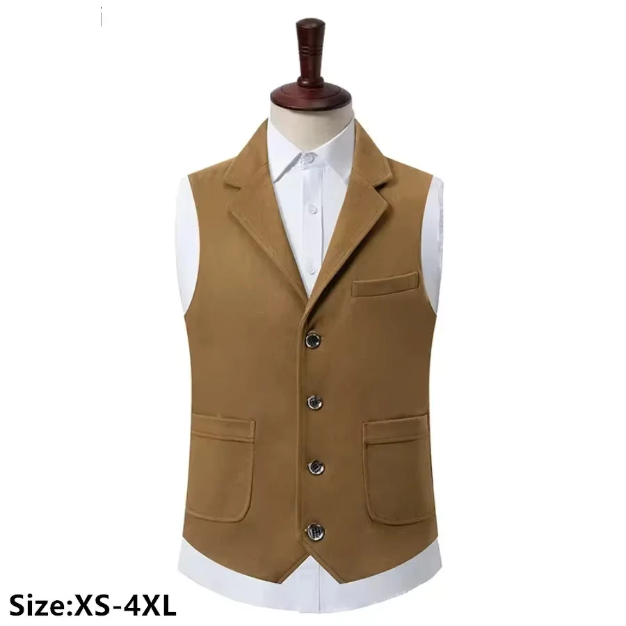

Spring Autumn Vests for Men Casual Vest Wool V-neck Slim Solid Waistcoat Fashion Versatile Suit Vest Men's Clothes