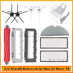 Para Xiaomi Roborock Q7 Max Acessórios Q7 Max + Q7 Plus T8 Peças De Aspirador Robô Escova Do Lado Principal Hepa Filtro Mop Peça De Pano