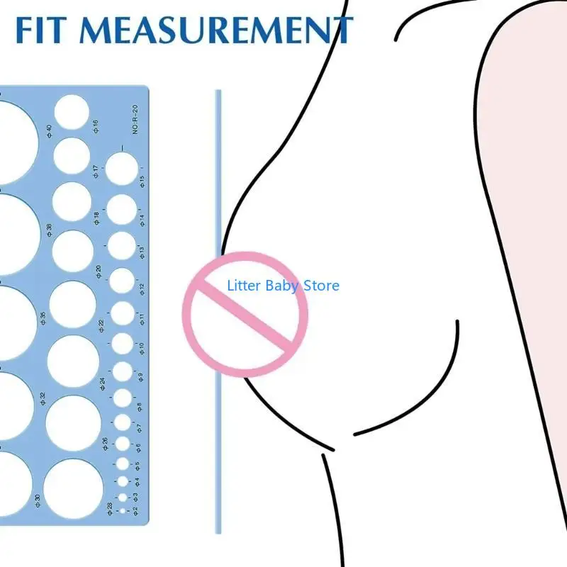 

N80C пластиковая линейка для сосков, инструмент для определения размера фланца молокоотсоса, аксессуары для молокоотсоса