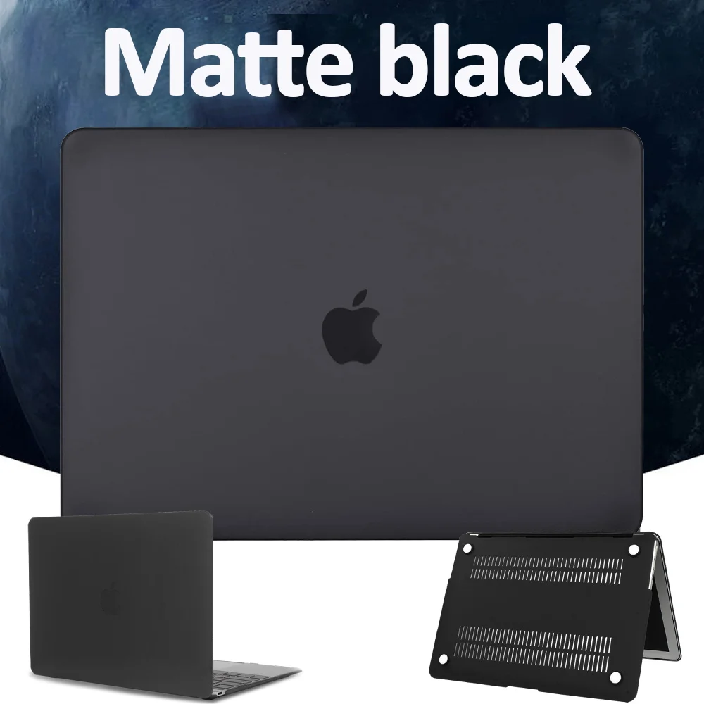 

Case For Macbook Air 13 A2337 2020 A2338 M1 Chip Pro 13 12 11 15 16 Laptop Portable Matte Black Hard Protective Shell Cover