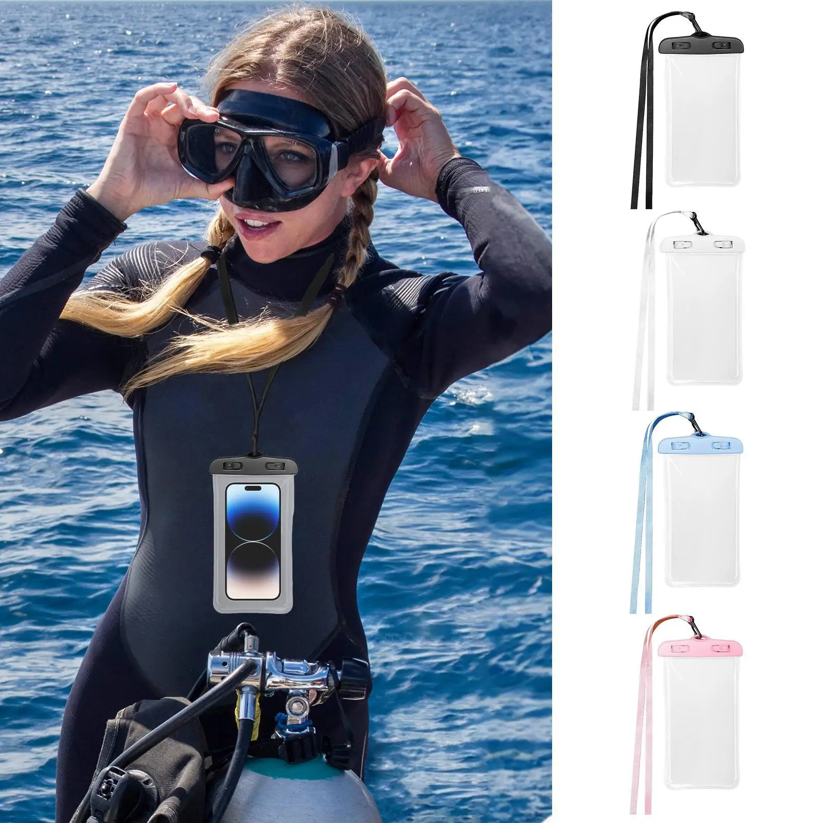 Waterproof Phone Bag Waterproof Pouch For Swimming Dry Pouch With Touchscreen Detachable Lanyard For Travel Outdoor Water Sports
