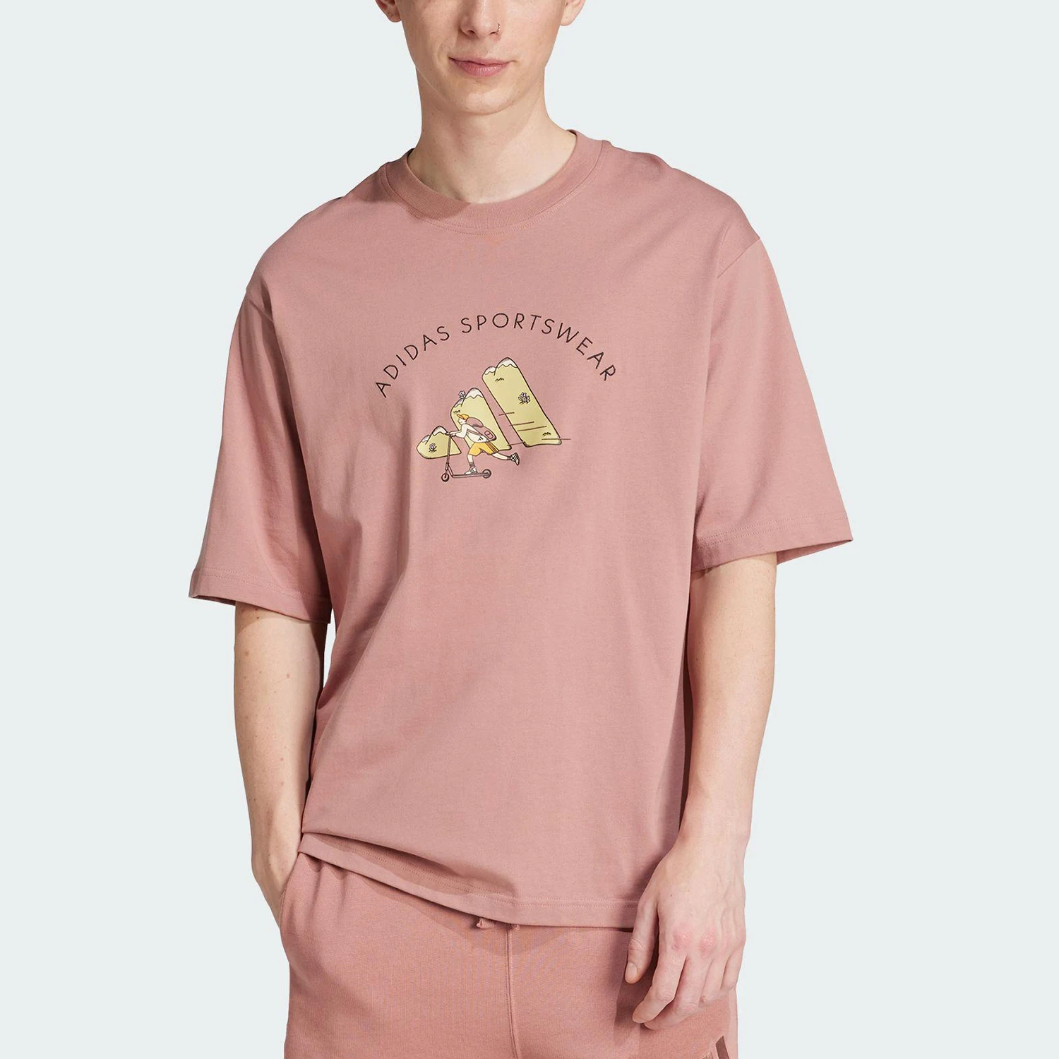 

Adidas genuine Men's Summer Loose Outdoor Printed Breathable T-shirt JJ3969