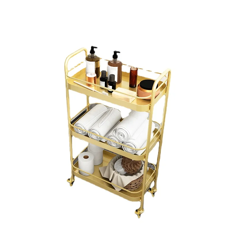 

YY Movable Kitchen Storage Rack with Wheels Multi-Layer Floor-Type Household Storage Rack