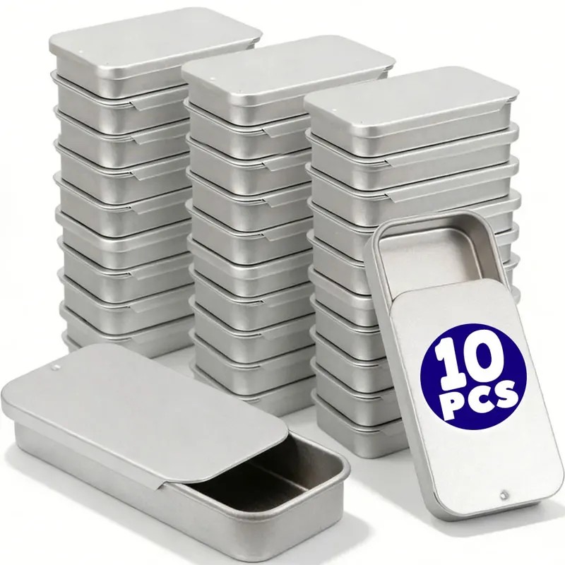 Simple Iron Push-pull Slide Cover Box Silver Light Storage Subpackage Boxes Portable Home Jewelry Pill Cases Container Wholesale