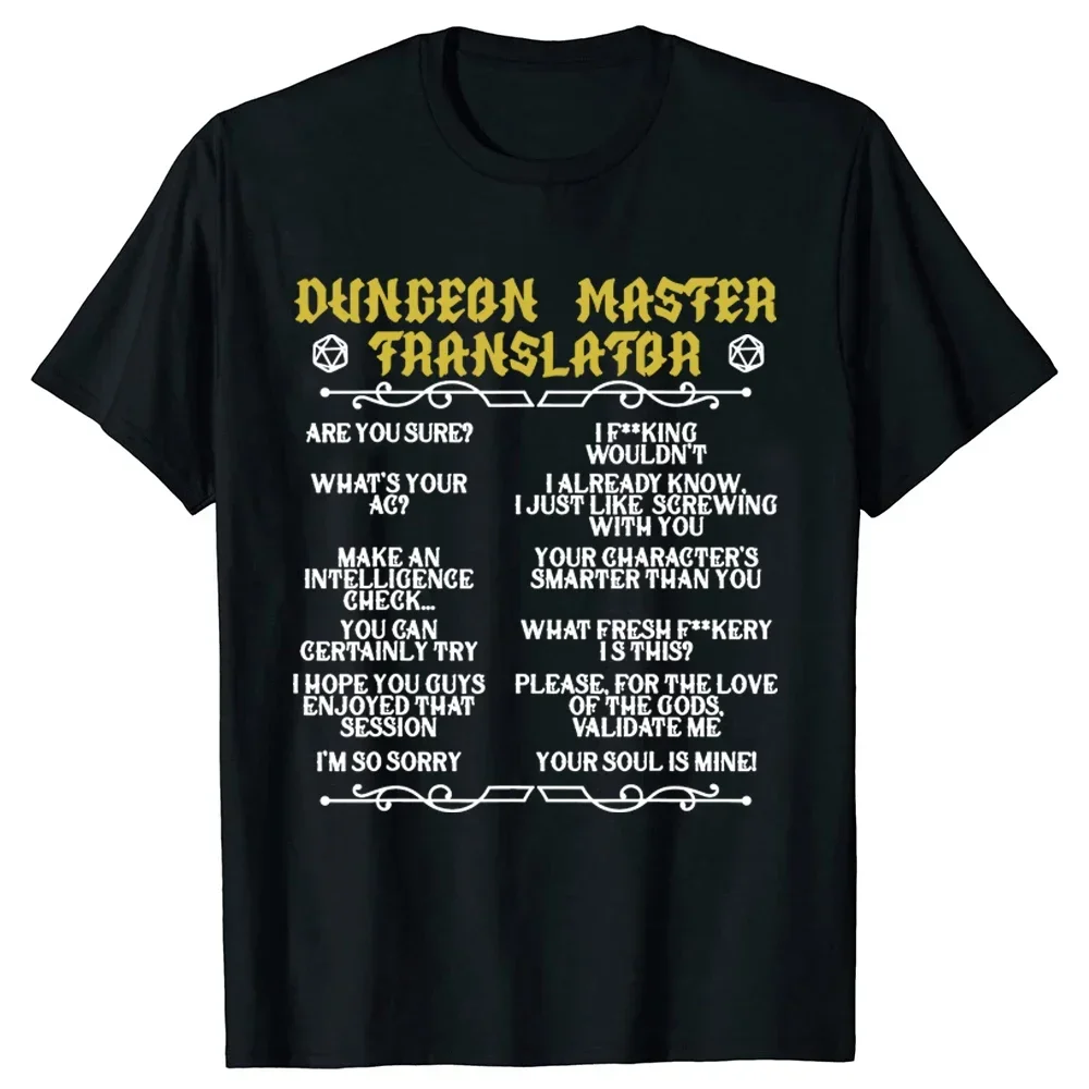 T-Shirt Gaming Master Tabletop Board Game RPG Gamer Gaming harajuku men's t-shirts Dungeon Gifts Funny Game Geeks Graphic Tops