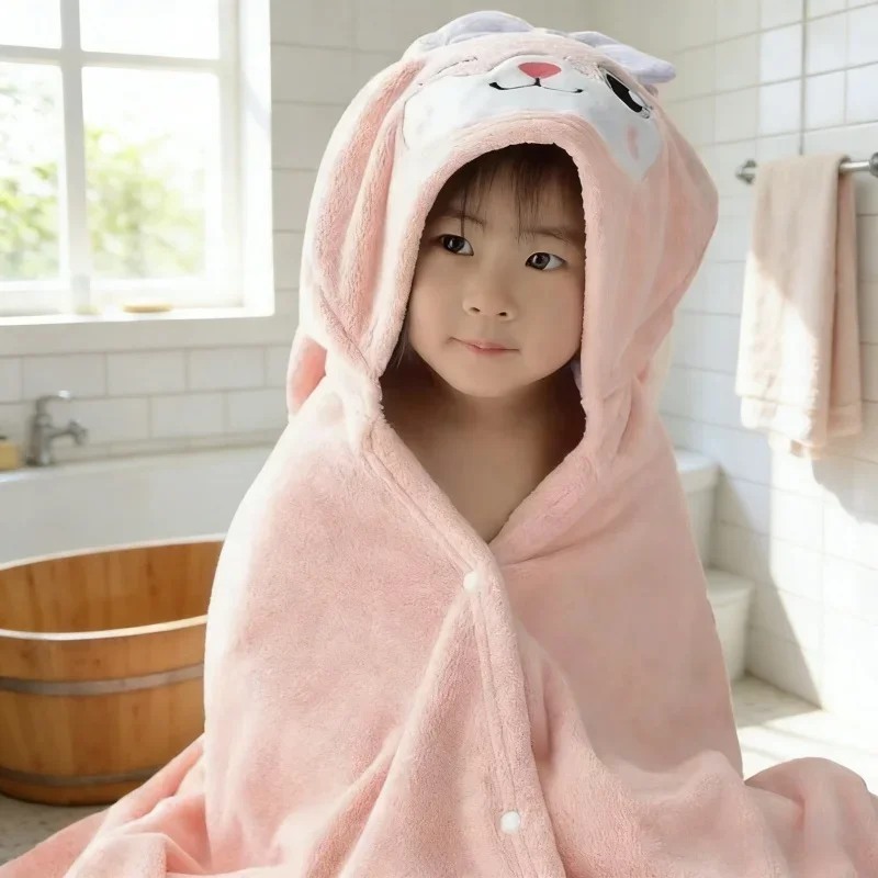 

Детский халат из полиэстера, теплая впитывающая утолщенная быстросохнущая накидка с капюшоном, детское банное полотенце из мягкой кожи с изображением животных