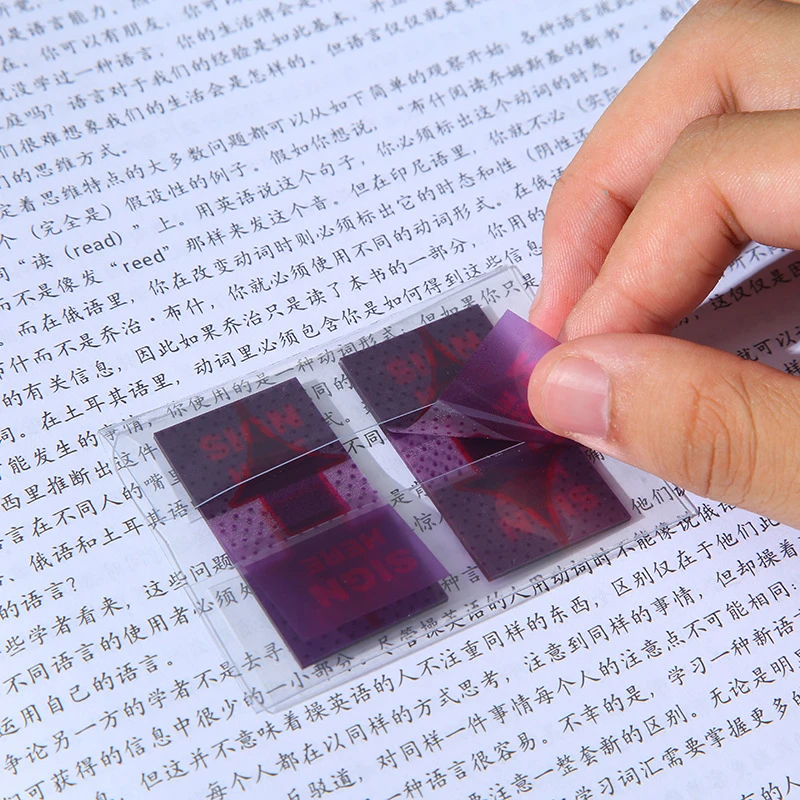 50Sheets Box-packed Extract Transparent Index Tabs PET Sticky Note Page Marker Planner Classification Stickers Office Supplies