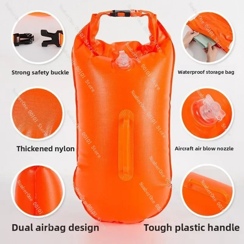 NewInflatable Swim Bag | Thickened Portable Floatation Bag for Summer, Storage & Drifting