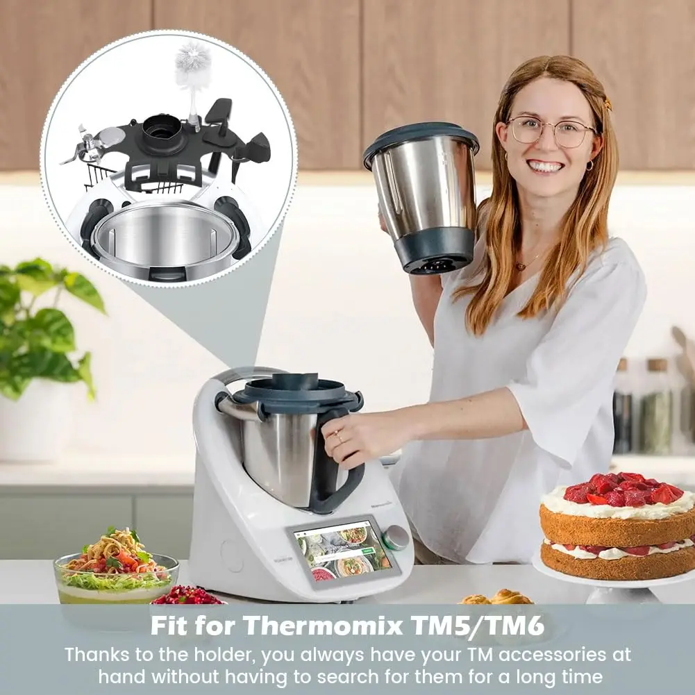 TM5 TM6 Uchwyt do przechowywania Miejsce na akcesoria do 5. Nadaje się do akcesoriów Thermomix Narzędzia kuchenne