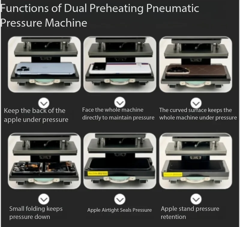 LD-W2 Dual-Preheating Pneumatic Holding Press: Mobile Phone Holders/Back Covers/Vertical Holding Press for Dual-Preheating Airti