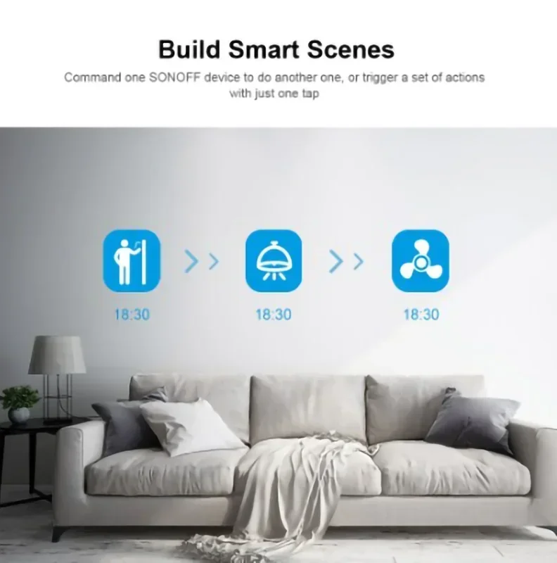 Nuevo SONOFF IFan04 controlador de lámpara de ventilador de techo inteligente WIFI RF RM433 interruptor de sincronización remota compatible con asistente de hogar Alexa Google Alice