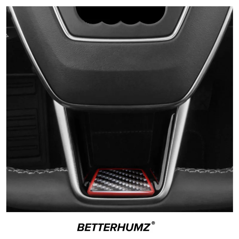 For Audi A6 C8 A7 4K8 2019- Carbon Fiber Steering Wheel Bottom Panel Trim Decoration Stickers Car Interior Tuning Accessories