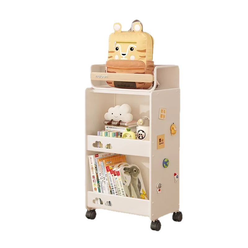 School bag rack cream wind removable trolley multi-layer pulley household snacks book locker