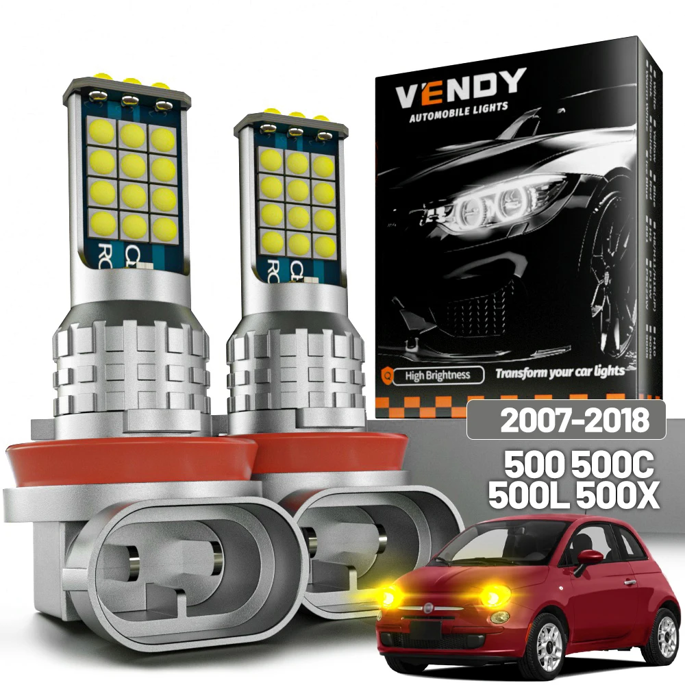 2 Stück LED-Nebelscheinwerfer für Fiat 500 500C 500L 500X 2007-2018 2007 2008 2009 2010 2011 2012 2013 2014 2015 2016 Canbus Zubehör