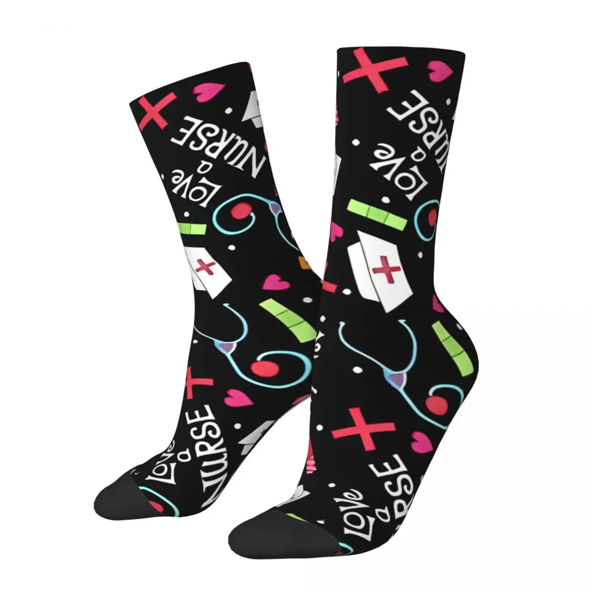 

Love Nurse Doctor Nurse Socks Male Mens Women Summer Stockings Polyester