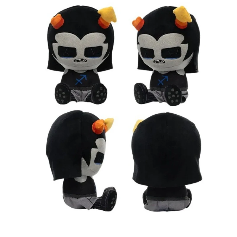 omestuck Equius Plush Doll, Troll Figure Plushie with Orange Yellow Horns, Cartoon Comic Collectible Birthday Gift