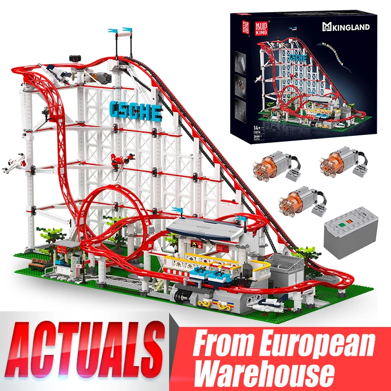 Mould King 11014 Technical Roller Coaster Building Block The Motorized Roller Coaster Model Set Compatible With 10261 Brick Toys