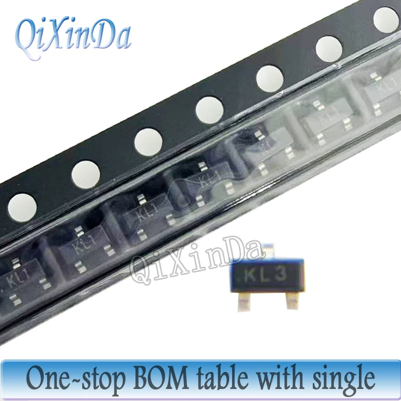 100PCS  BAT54 KL1 BAT54A KL2 BAT54C KL3 BAT54S KL4 BAV70 BAV99 BAW56 BAS16 BSS138 BSS84 2N7002 SOT-23 Transistor