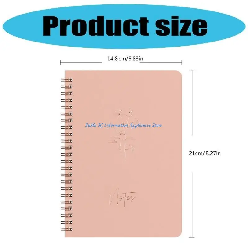 دفتر ملزمة بلفائف مزدوجة لكتابة 120 صفحة دفاتر يومية مبطنة دفتر ملاحظات مسطر للكلية للنساء والرجال 14.8 × 21 سم