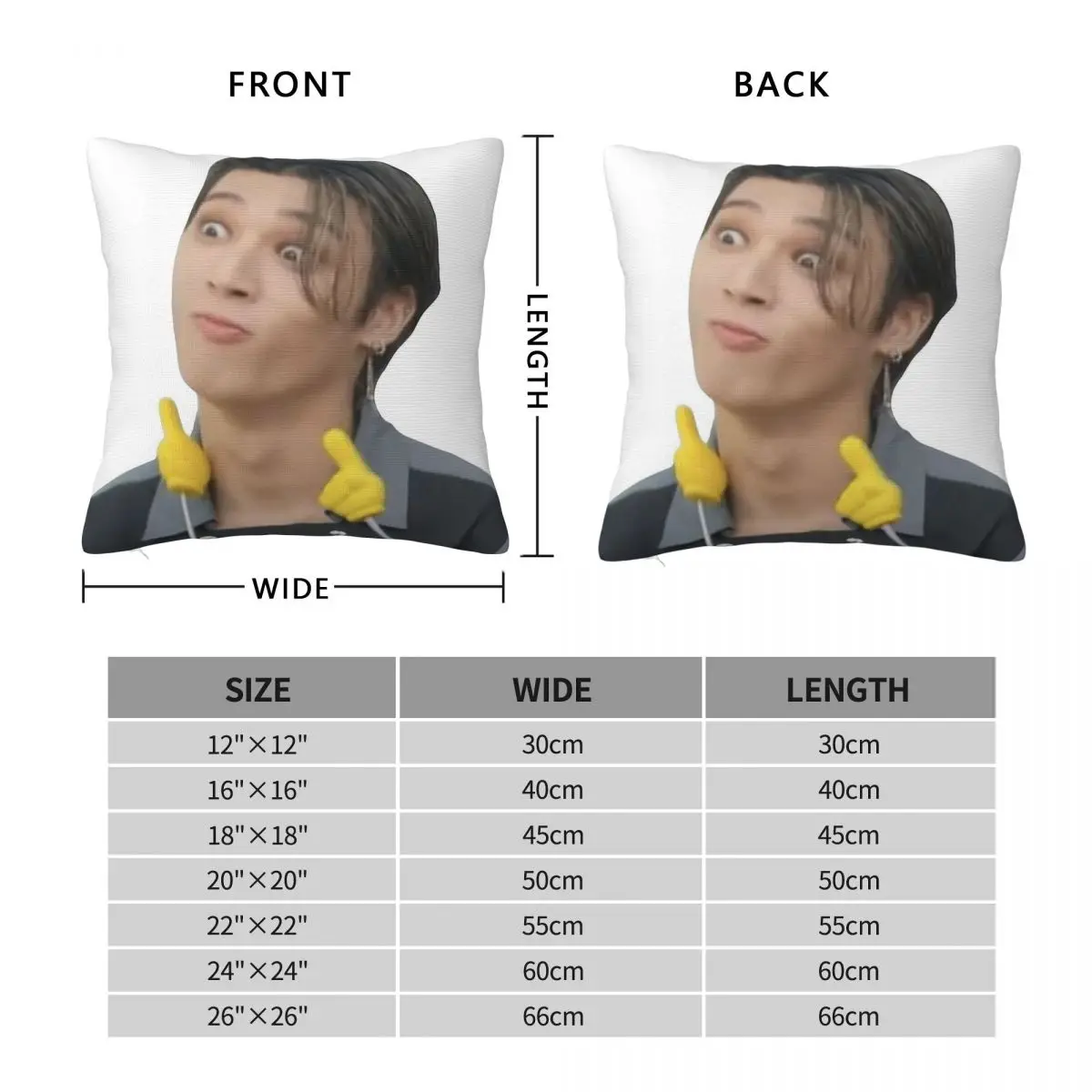 Wooyoung Reaction Meme Pillowcase Polyester Linen Velvet Creative Zip Decorative Home Cushion Cover