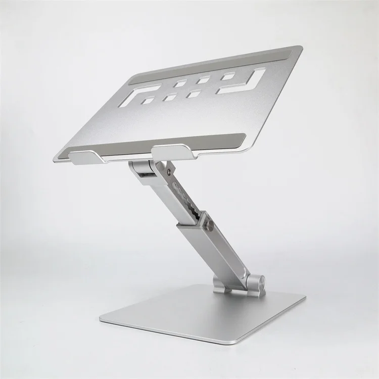 Custom Heavy Duty 420mm High Aluminum Laptop Riser Sturdy 1.4kg Metal Computer Elevator For Desk