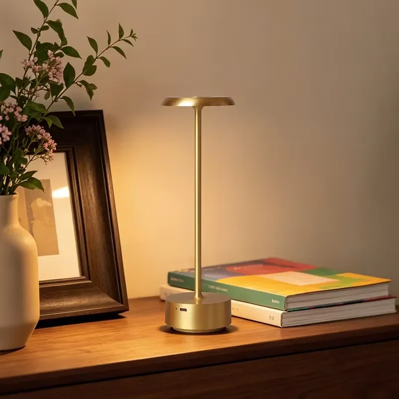 Modern Minimalist USB Rechargeable Desk Lamp All Copper Body Durable Table Light for Bedroom Study Romantic Night Reading