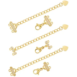 ZHUKOU New Styles Of Jewellery Clasp 18K Golden-plated Inlaid CZ Stone Handmade Jewelry Lobster Clasp Accessorie:VK283-VK285