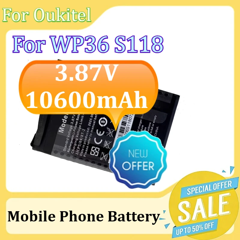 

Mobile Phone Battery For Oukitel WP36 S118 High Performance OUKITEL WP36 36Pro WP28 S118 3.87V 10600mAh