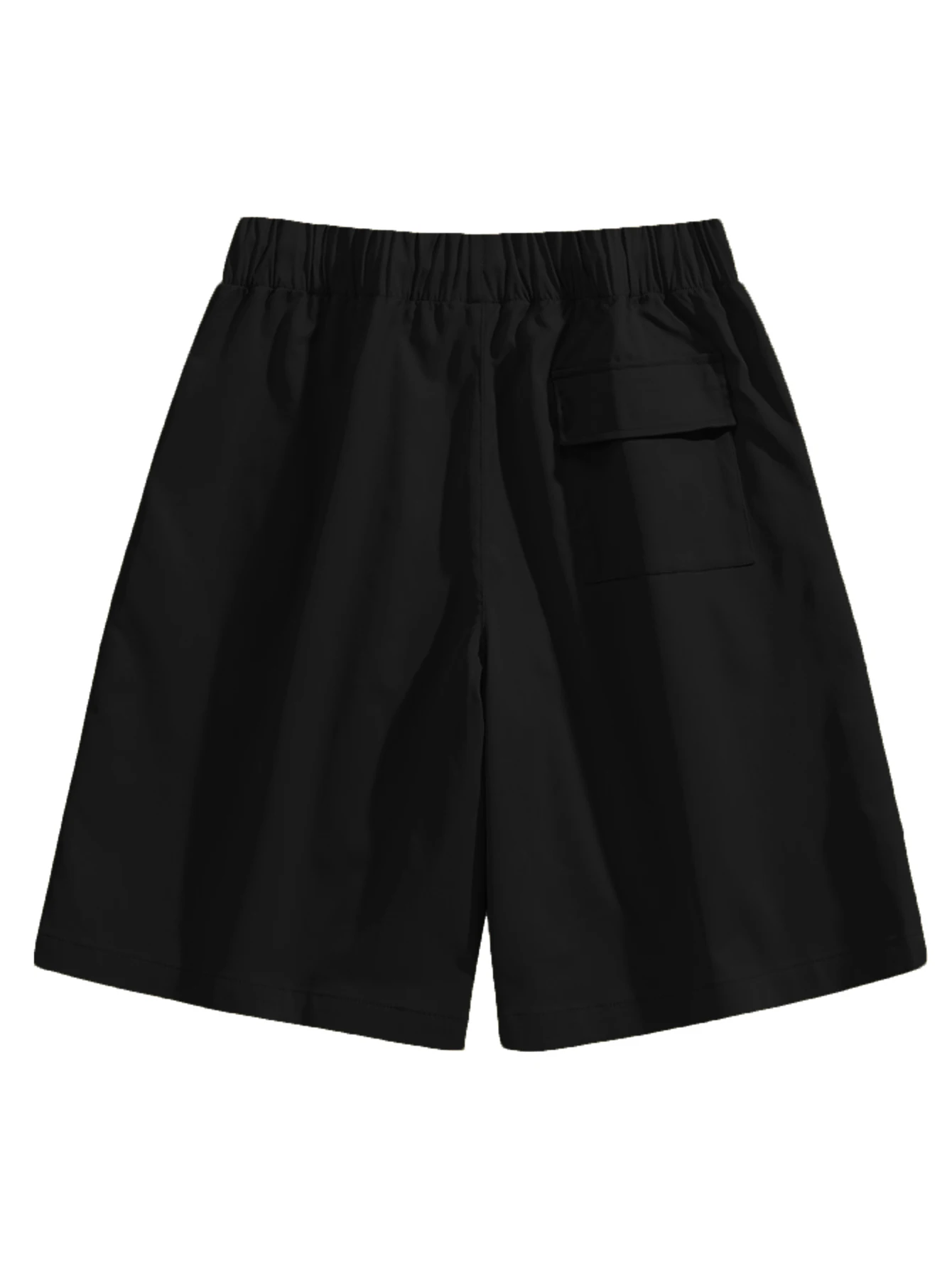 Pantalones cortos casuales con logotipo bordado para hombre, drapeados lisos, suaves antiarrugas, tela cómoda, modernos y versátiles, transpirables y agradables para la piel, adecuados para deportes al aire libre, ejercicio y fitness, uso diario