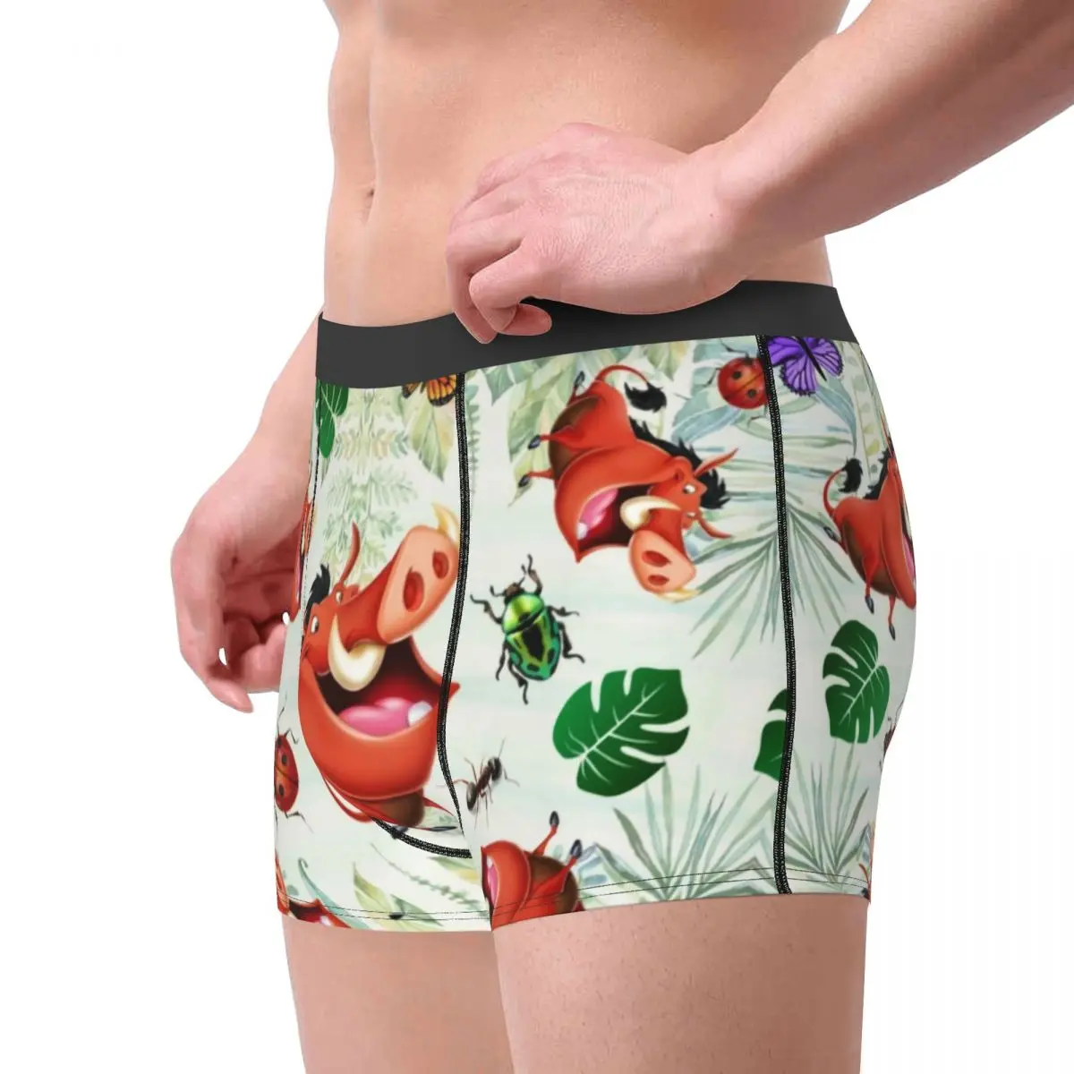 Custom Male Cool The Lion King Pumba Underwear Cartoon Movei Boxer Briefs Breathable Shorts Panties Underpants