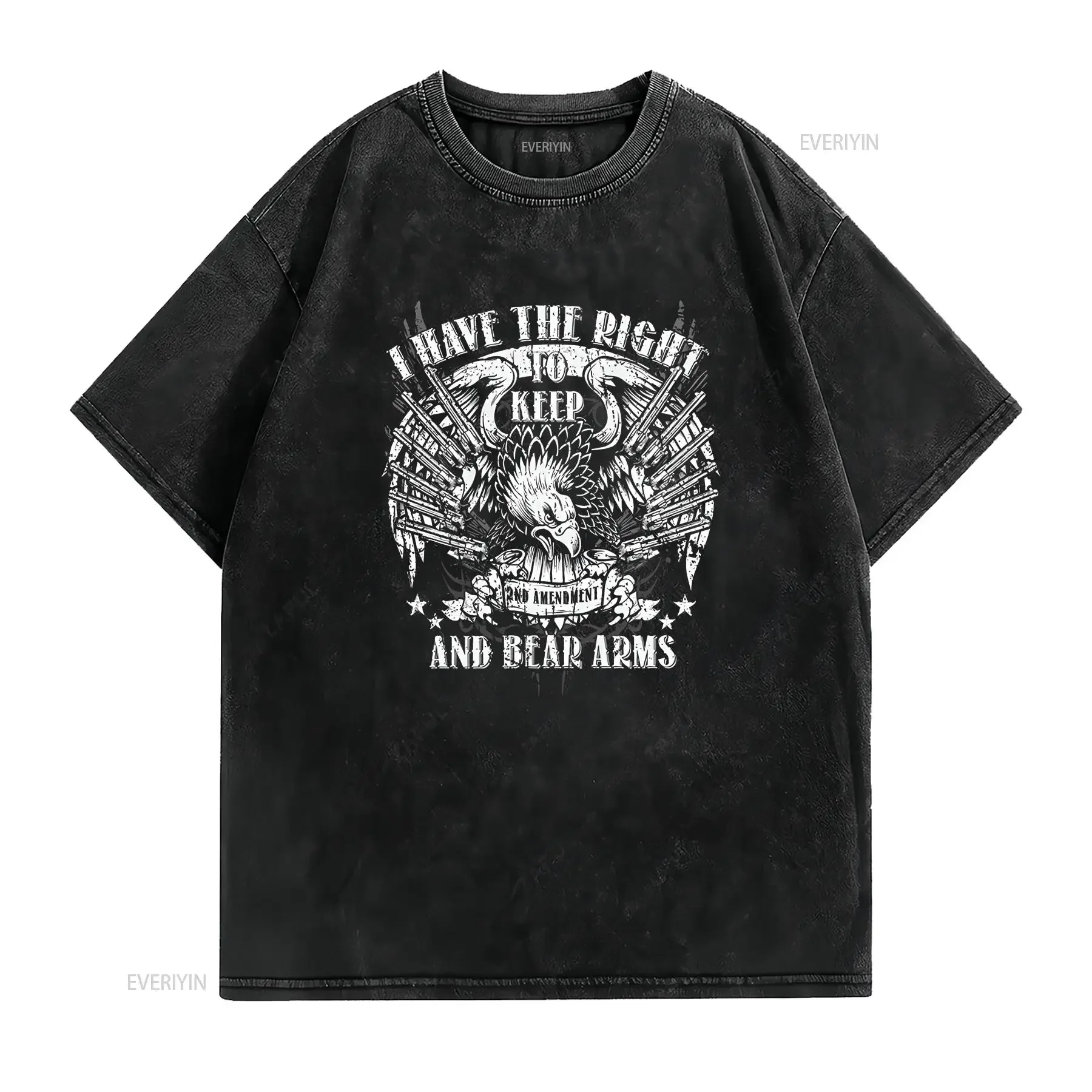 2nd Amendment Right To Bear Arms T Shirt vintage Washed Breathable Unisex Casual designer clothes Top For Everyday Wear