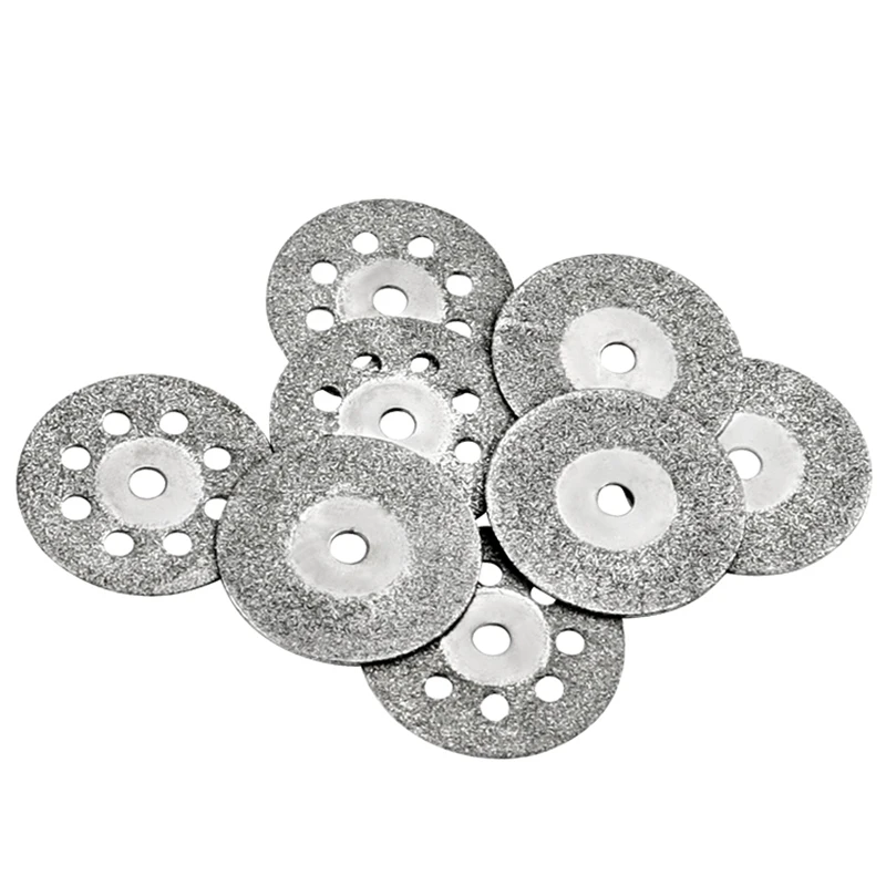 10psc 22mm Dremel Diamond Cutting Disc Rotary Tools Accessories Set with Mandrel 2pcs 3mm