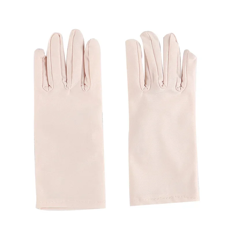 Весенне-летние тонкие дышащие солнцезащитные перчатки, женские солнцезащитные эластичные ювелирные изделия для вождения, короткие перчатки с полным пальцем