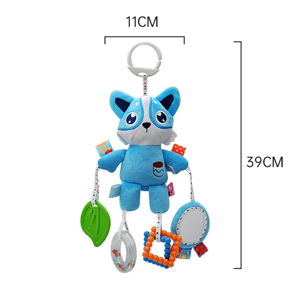 Newborn Baby Stroller Pendant Wind Chime Baby Bed Bell Bed Hanging Rattle Bed Winding Plush Soothing Toy with Teether Toy Gifts