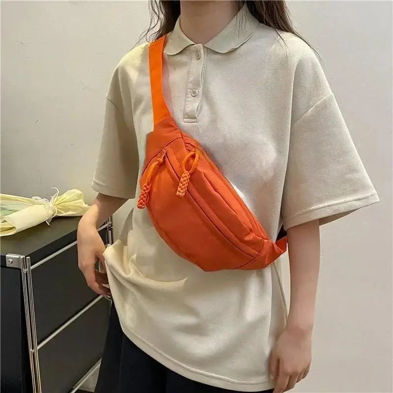 

1 Pcs New Versatile Sports Solid Color Waterproof Hiking Women's One Shoulder Crossbody Canvas Casual Hand Bags