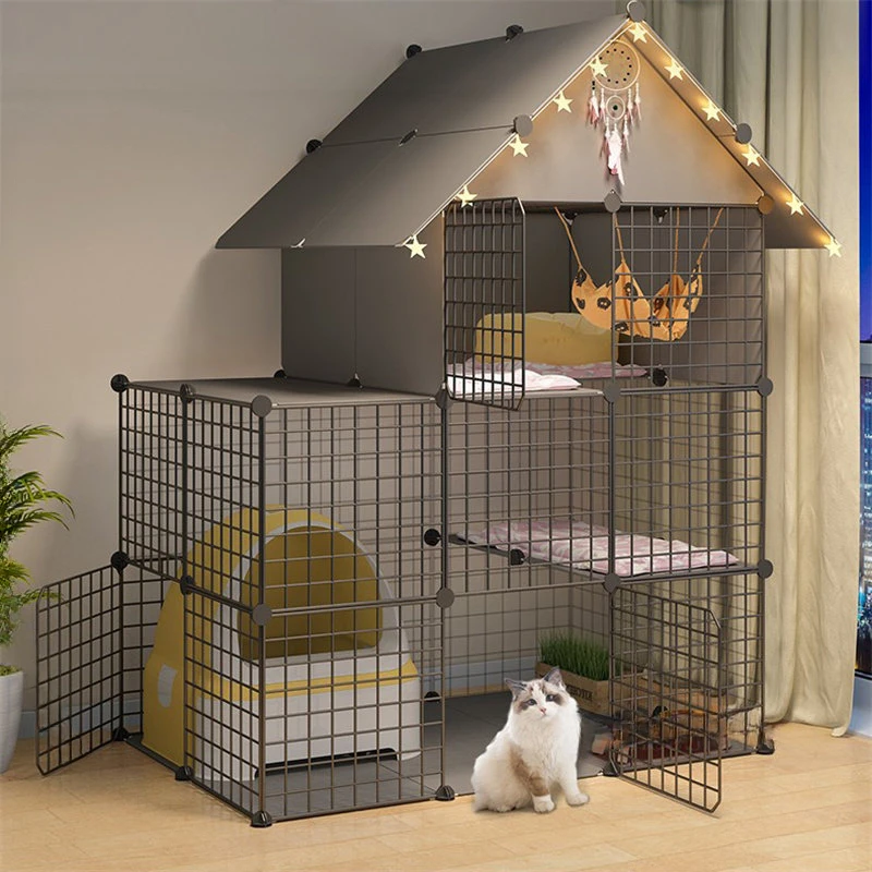 

Modern Cat Cages Home Indoor Super Large Free Space Cat Nest Villa Living Room Balcony Cat House Luxury Cat Villa Empty Cages