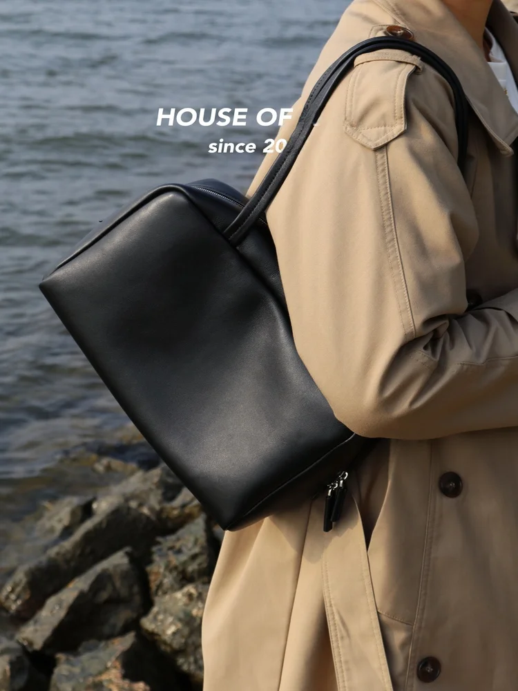 

House of Hiya mat Sle Full Leather oulder Bag Underarm Bag Briti Sle Soft Handle Zipper Closure Everyday Use