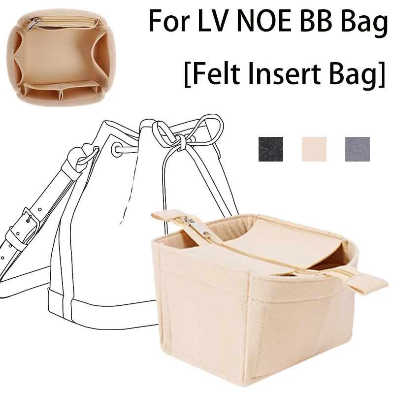 Felt Insert Organizer for L NOE BB Bag – Multi-Pocket Travel Makeup Liner, Portable Purse Shaper & Storage