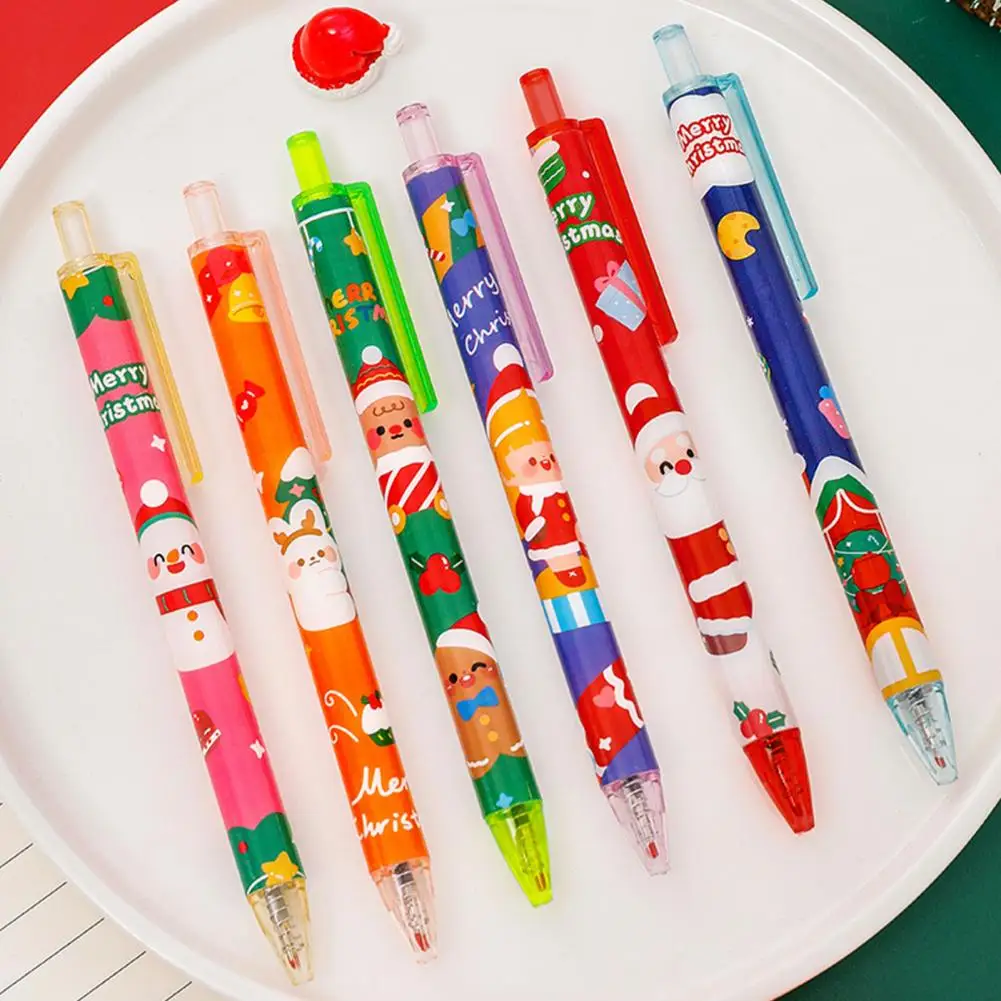 Xmas Ballpoint Pens Christmas Gel Pens Vibrant Christmas Ballpoint Pens with Exquisite Patterns Ultra-fine Point Gel for Writing