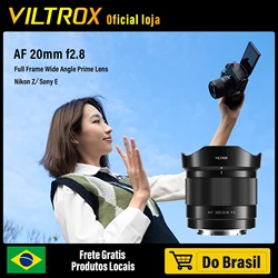 VILTROX 20mm F2.8 Camera Lens Full Frame Ultra Wide Angle Auto Focus VLOG Lens For Sony E A7C A6400 EV-Z10 Nikon Z Camera Z30 Z6