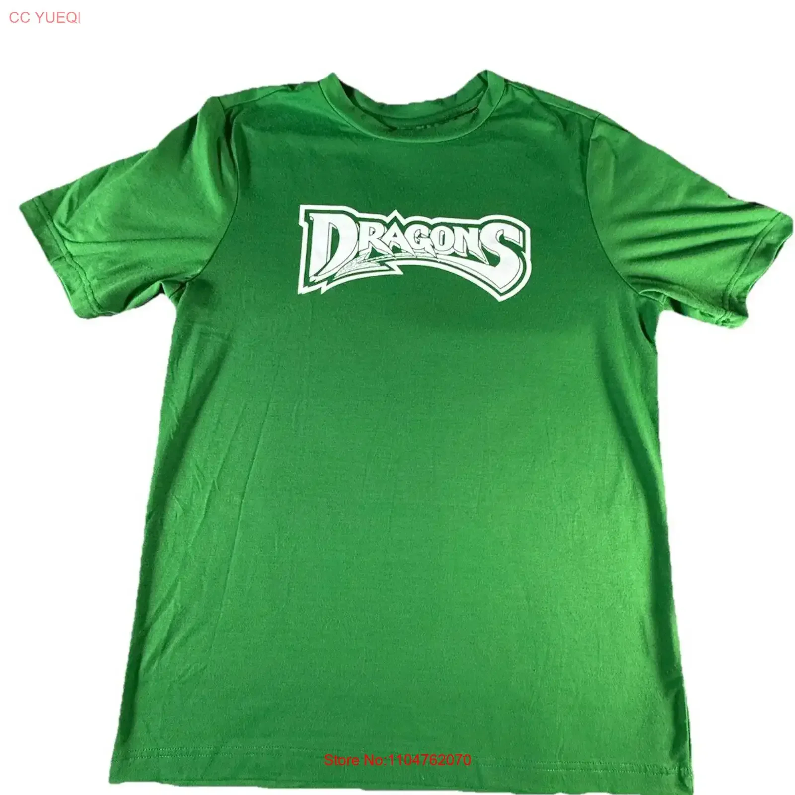 Dayton Dragon's T Shirt Green with White Logo graphic Mens Medium vintage Washed Comfortable Unisex Top For Everyday Wear