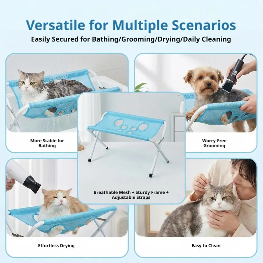Adjustable Pet Grooming Hammock For Cats And Small Dogs Washable_voghion.com