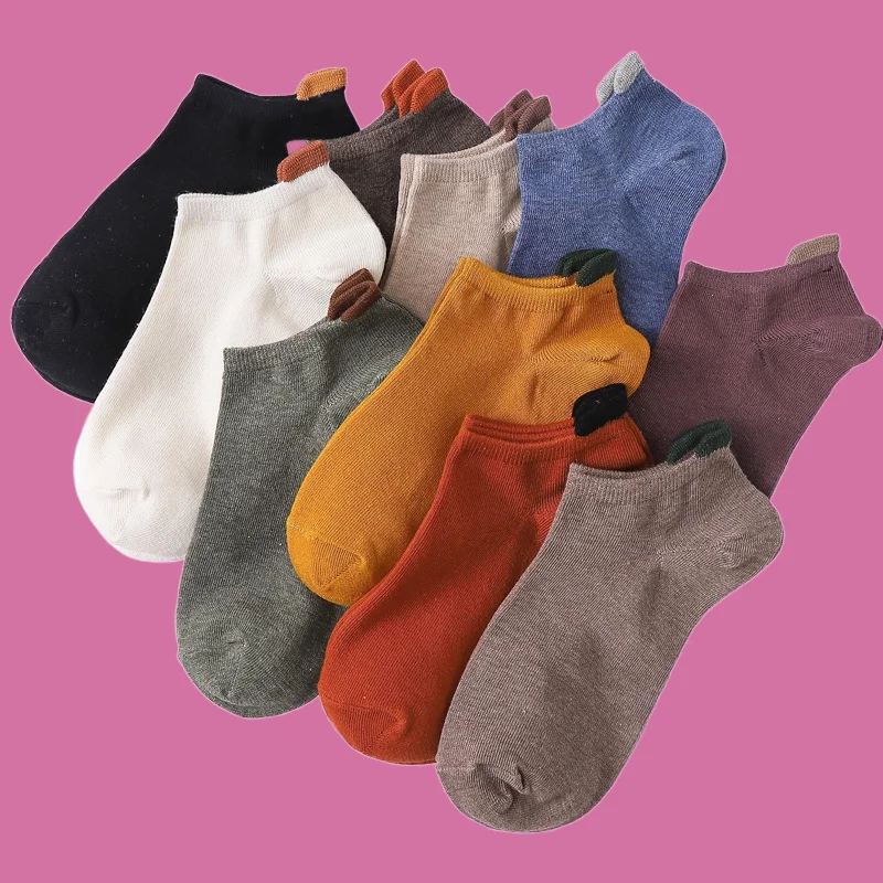 10/20 Pairs Thin Boat Socks Low-cut Shallow Mouth Solid Color Cotton Socks Men's Socks Short Socks Spring and Summer Men's Socks